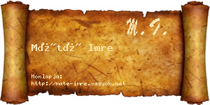Máté Imre névjegykártya
